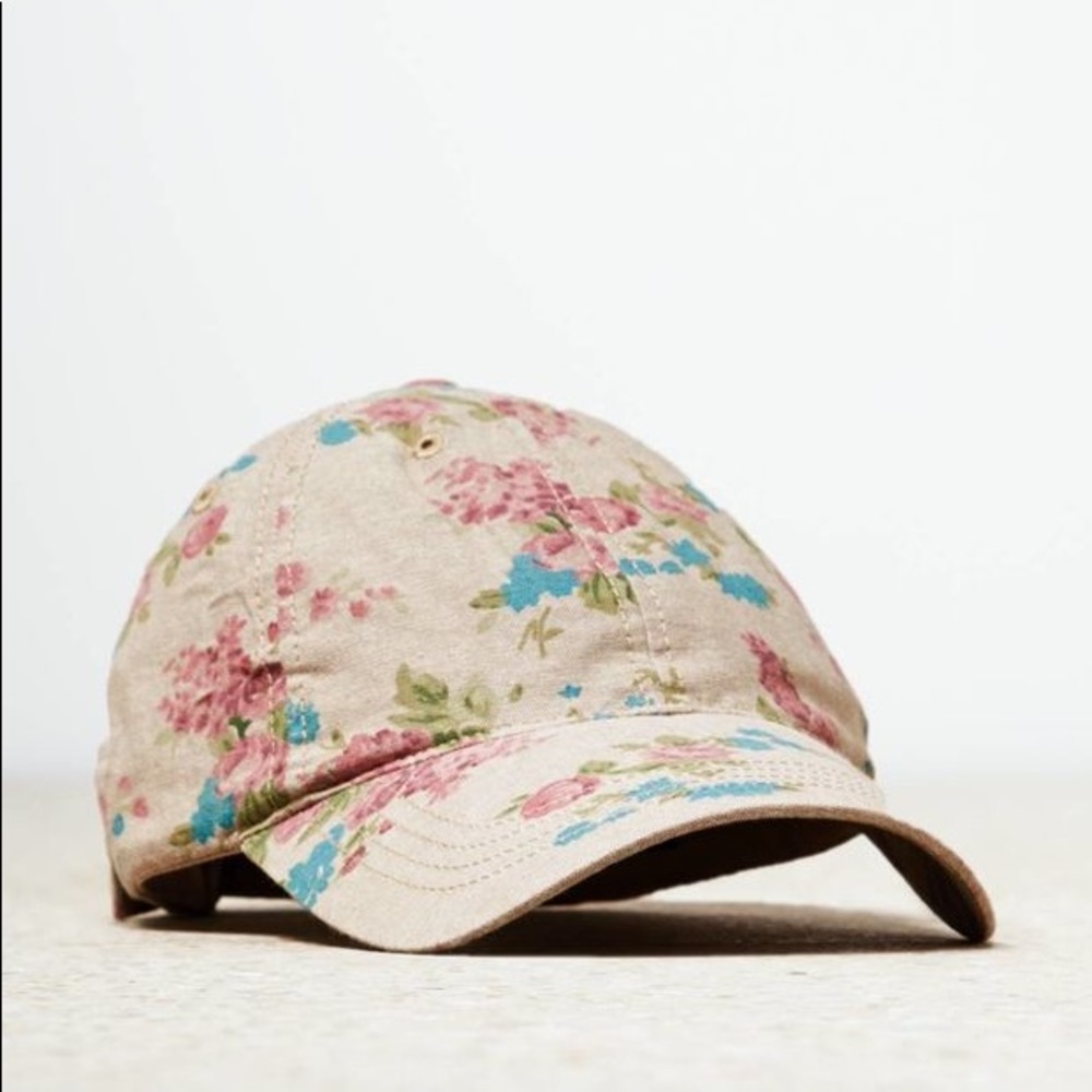 American Eagle floral baseball cap